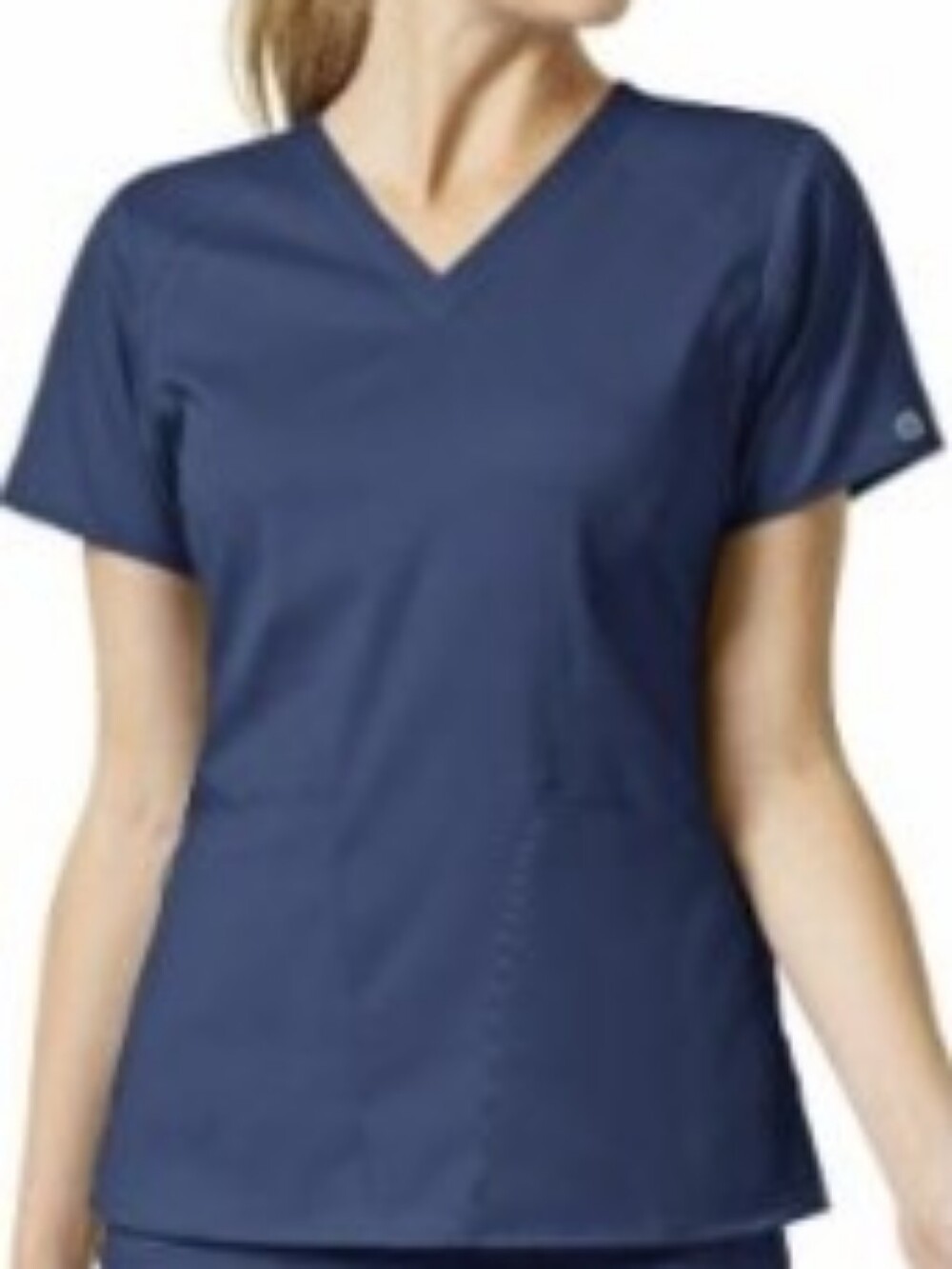 WonderWink Navy Blue V-Neck Short Sleeve Scrub Top